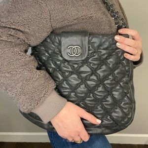Chanel Vintage Bubble Calfskin Bag w Chain Strap